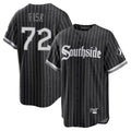Johmsee C.White Sox #72 Carlton Fisk Player Black City Connect Home Game Stitched Jerseys