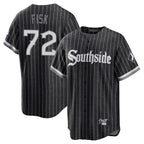 Johmsee C.White Sox #72 Carlton Fisk Player Black City Connect Home Game Stitched Jerseys