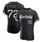 Johmsee C.White Sox #72 Carlton Fisk Player Black City Connect Limited Elite Home Stitched Jerseys