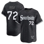 Johmsee C.White Sox #72 Carlton Fisk Player Black City Connect Limited Home Stitched Jerseys