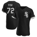 Johmsee C.White Sox #72 Carlton Fisk Player Black Limited Elite Home Stitched Jerseys
