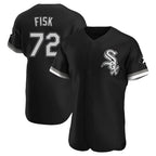 Johmsee C.White Sox #72 Carlton Fisk Player Black Limited Elite Home Stitched Jerseys