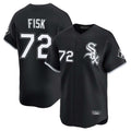 Johmsee C.White Sox #72 Carlton Fisk Player Black Limited Home Stitched Jerseys