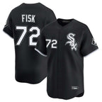 Johmsee C.White Sox #72 Carlton Fisk Player Black Limited Home Stitched Jerseys