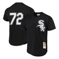 Johmsee C.White Sox #72 Carlton Fisk Player Black Mitchell & Ness Cooperstown Collection Mesh Game Stitched Jerseys