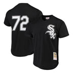 Johmsee C.White Sox #72 Carlton Fisk Player Black Mitchell & Ness Cooperstown Collection Mesh Game Stitched Jerseys
