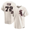 Johmsee C.White Sox #72 Carlton Fisk Player Cream Cooperstown Collection Limited Home Stitched Jerseys