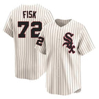Johmsee C.White Sox #72 Carlton Fisk Player Cream Cooperstown Collection Limited Home Stitched Jerseys