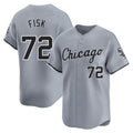 Johmsee C.White Sox #72 Carlton Fisk Player Gray Road Limited Home Stitched Jerseys