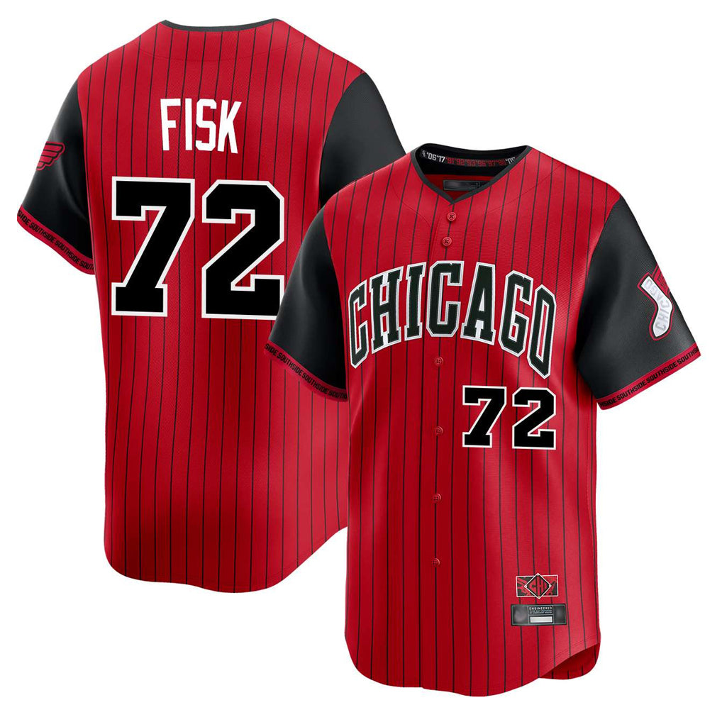 Johmsee C.White Sox #72 Carlton Fisk Player Red City Connect Limited Home Stitched Jerseys