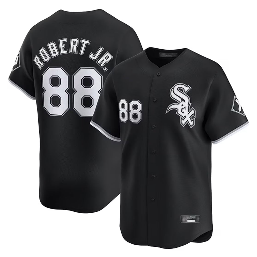 Johmsee C.White Sox #88 Luis Robert Jr Player Black Limited Home Stitched Jerseys