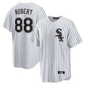 Johmsee C.White Sox #88 Luis Robert Jr Player White Stripe Home Game Stitched Jerseys