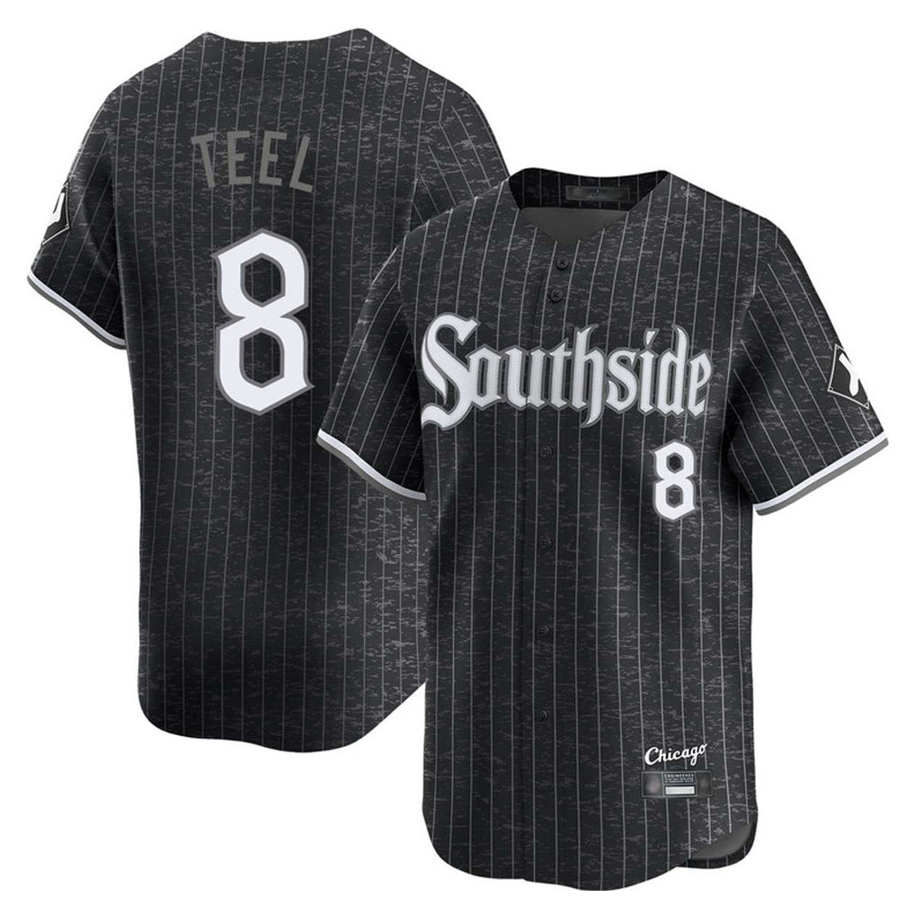 Johmsee C.White Sox #8 Kyle Teel Player Black City Connect Limited Home Stitched Jerseys