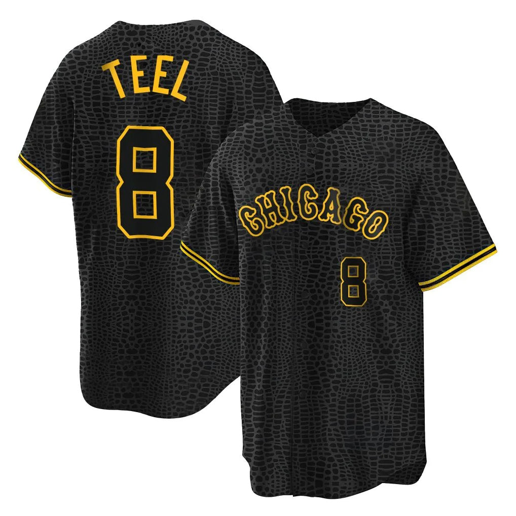 Johmsee C.White Sox #8 Kyle Teel Player Black Snake Skin City Home Game Stitched Jerseys