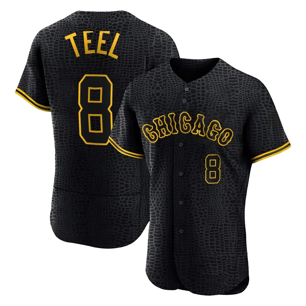 Johmsee C.White Sox #8 Kyle Teel Player Black Snake Skin City Limited Elite Home Stitched Jerseys