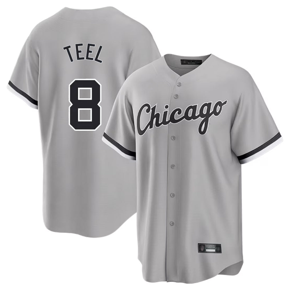 Johmsee C.White Sox #8 Kyle Teel Player Gray Home Game Stitched Jerseys