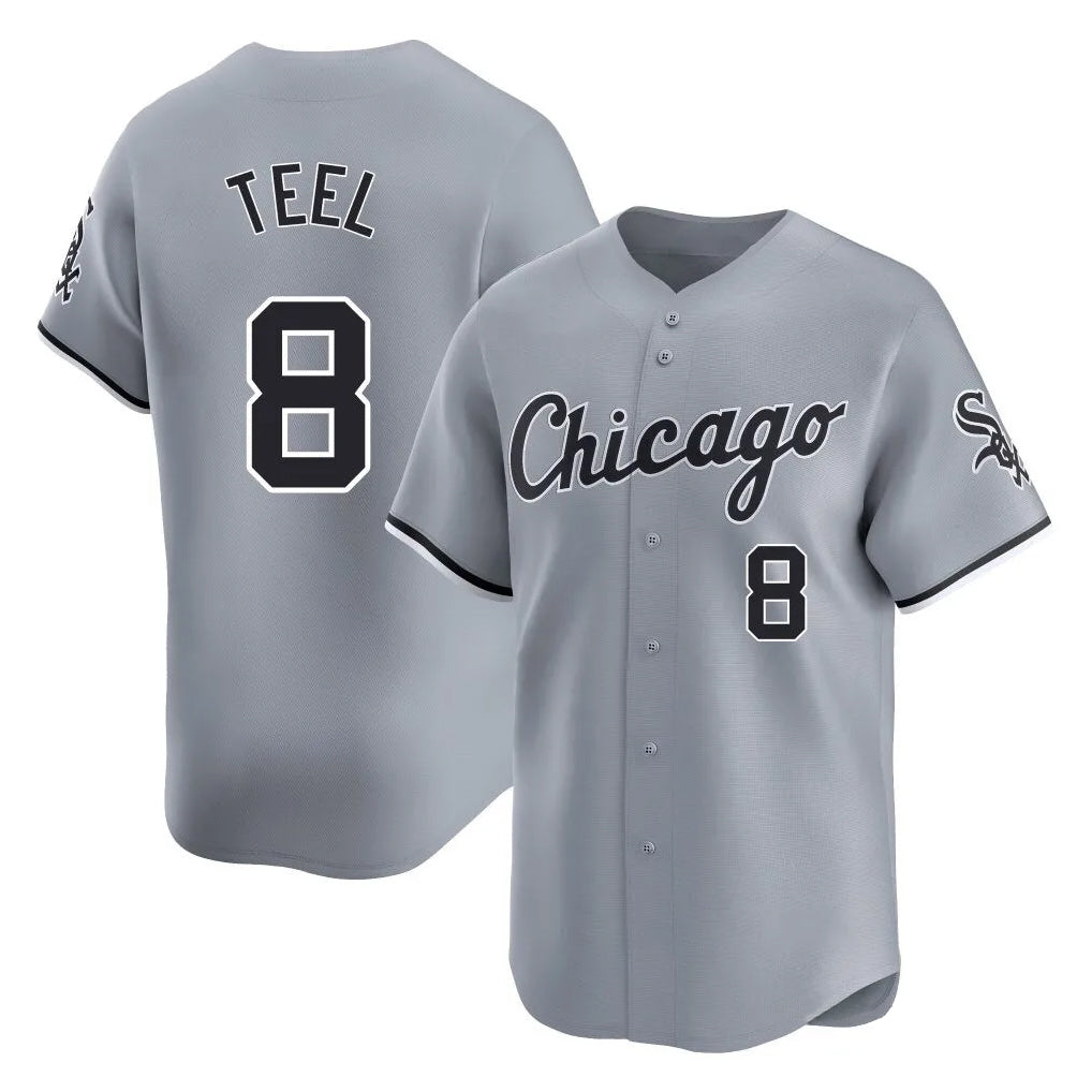 Johmsee C.White Sox #8 Kyle Teel Player Gray Road Limited Home Stitched Jerseys