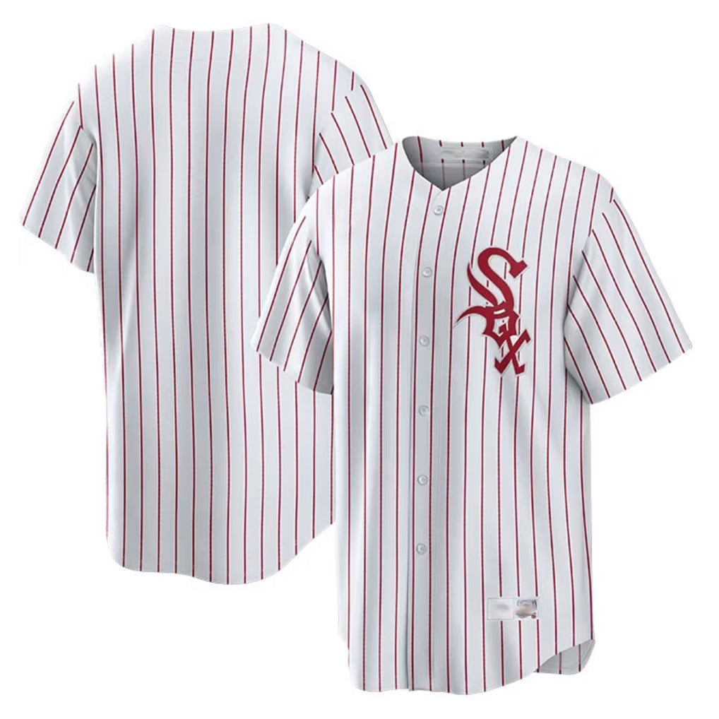 Johmsee C.White Sox ## White Sox Blank Player Red Stripe White Home Game Stitched Jerseys