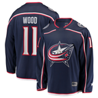 Johmsee CB.Jackets #11 Miles Wood Navy Home Breakaway Jersey