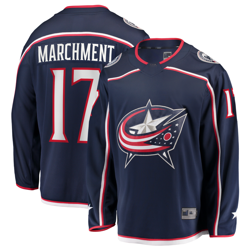 Johmsee CB.Jackets #17 Mason Marchment Navy Home Premier Breakaway Player Jersey