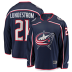 Johmsee CB.Jackets #21 Isac Lundestrom Navy Home Breakaway Jersey