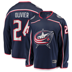 Johmsee CB.Jackets #24 Mathieu Olivier Navy Home Breakaway Jersey