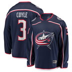Johmsee CB.Jackets #3 Charlie Coyle Navy Home Breakaway Jersey