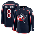 Johmsee CB.Jackets #8 Zach Werenski Navy Home Premium Jersey