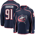 Johmsee CB.Jackets #91 Kent Johnson Navy Home Breakaway Jersey