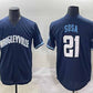 Chicago Cubs #21 Sammy Sosa Navy City Connect Stitched Baseball Jersey