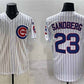 Chicago Cubs #23 Ryne Sandberg White Pinstripe 'Ryne Sandberg Tribute' Vapor Limited V3 Stitched Baseball Jersey