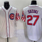 Chicago Cubs #27 Seiya Suzuki White 2025 Independence Day Vapor Premier Limited Stitched Baseball Jersey