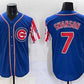 Chicago Cubs #7 Dansby Swanson Royal 2025 Independence Day Vapor Premier Limited Stitched Baseball Jersey