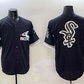 Chicago White Sox Black Team Big Logo Cool Base Stitched Baseball Jersey