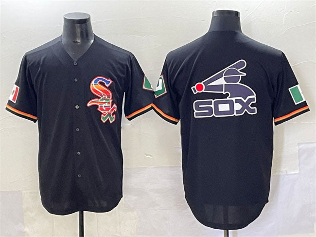 Chicago White Sox Team Big Logo Black Mexico Limited Stitched Baseball Jersey