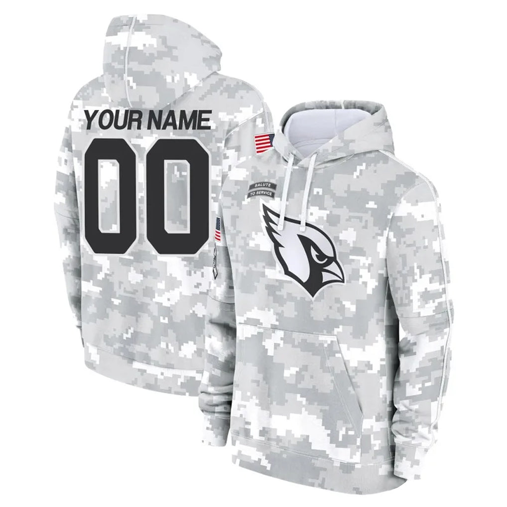 Johmsee Custom A.Cardinals Arctic Camo Salute to Service Limited Hoodie Any Name & Numbers Stitched Jerseys