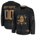 Johmsee Custom A.Ducks Black 2024 Military Appreciation Practice Jerseys
