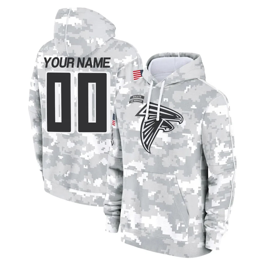 Johmsee Custom A.Falcons Arctic Camo Salute to Service Limited Hoodie Any Name & Numbers Stitched Jerseys