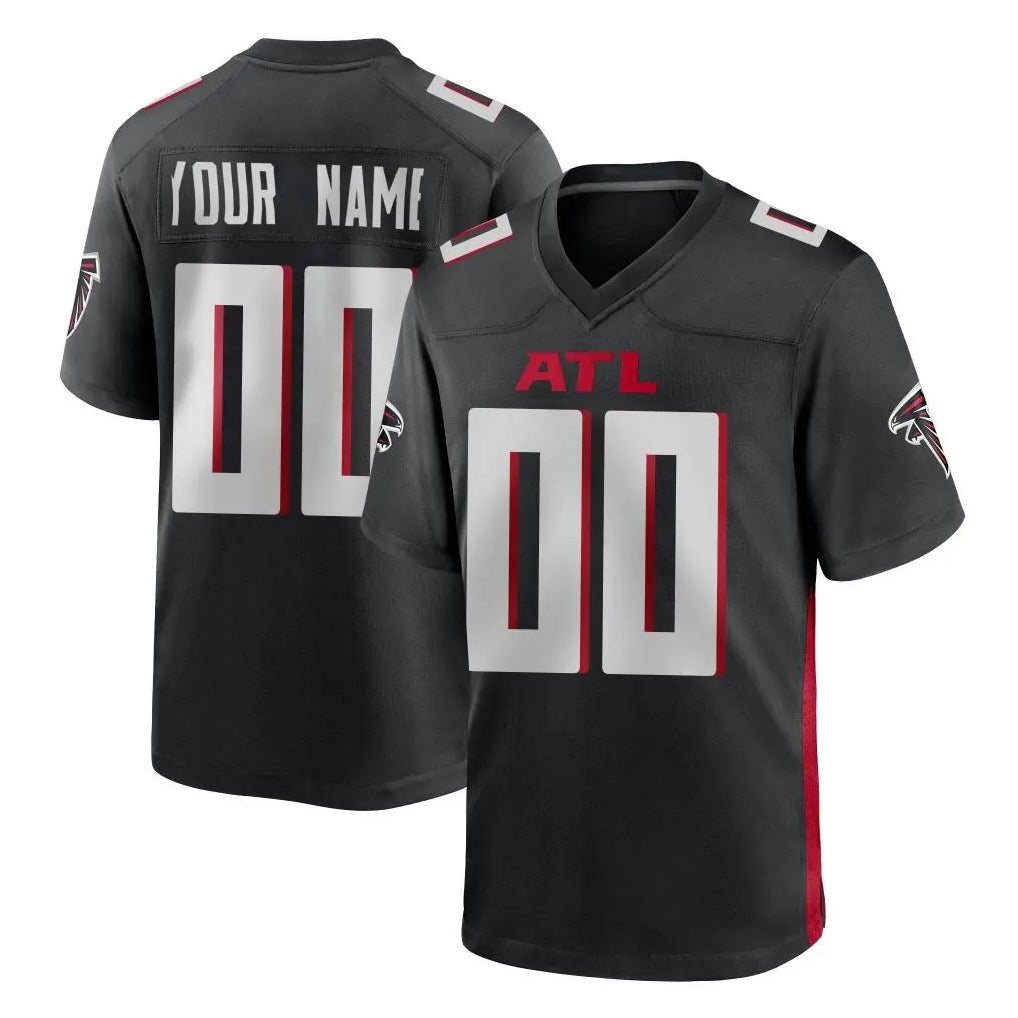 Johmsee Custom A.Falcons Black Home Game Any Name & Numbers Stitched Jerseys