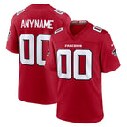 Johmsee Custom A.Falcons Red Replica Home Game Any Name & Numbers Stitched Jerseys