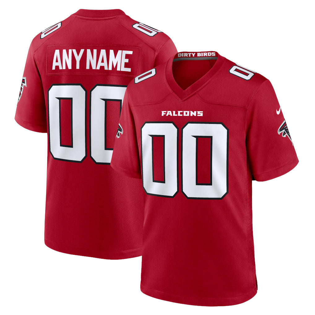 Johmsee Custom A.Falcons Red Replica Home Game Any Name & Numbers Stitched Jerseys