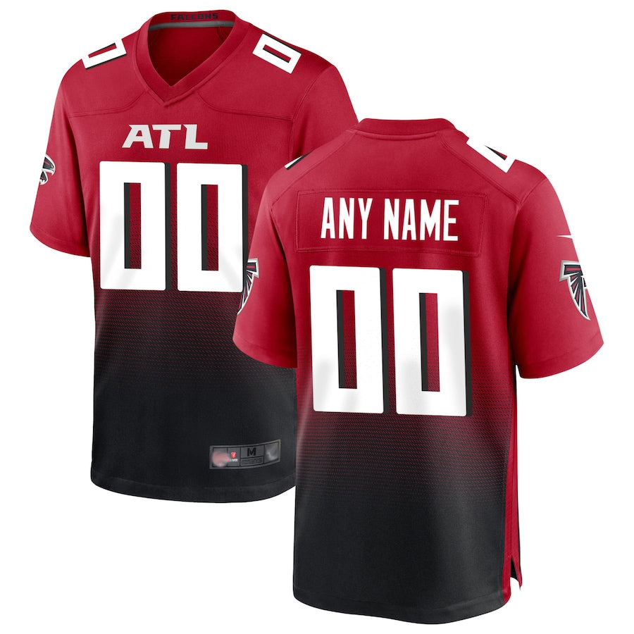 Johmsee Custom A.Falcons Red Replica Home Game Stitched Jerseys