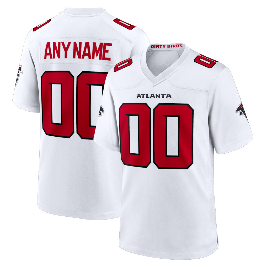 Johmsee Custom A.Falcons White Replica Home Game Any Name & Numbers Stitched Jerseys