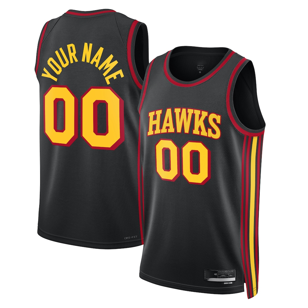 Johmsee Custom A.Hawks Black 2022-23 Swingman Jerseys - Statement Edition