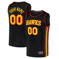 Johmsee Custom A.Hawks Black Fast Break Replica Jerseys - Statement Edition