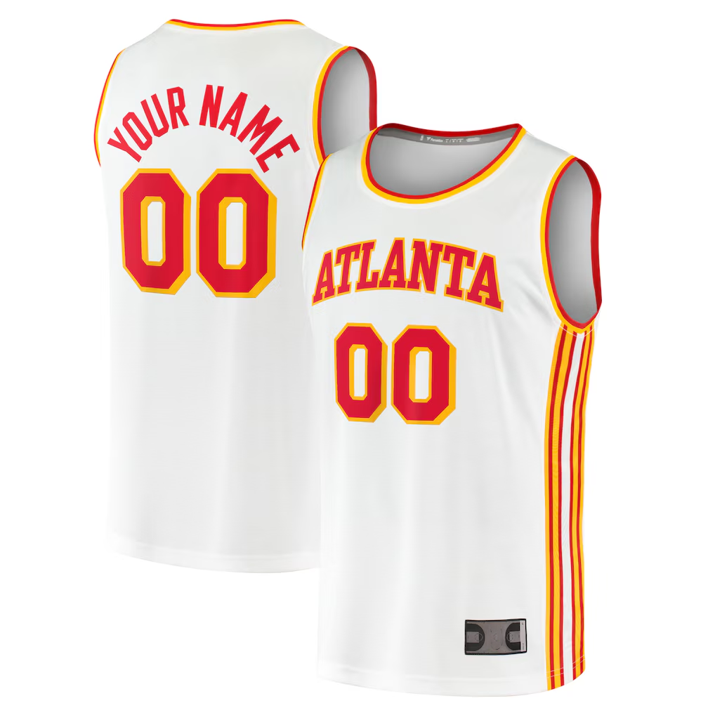 Johmsee Custom A.Hawks White Fast Break Replica Jerseys - Association Edition
