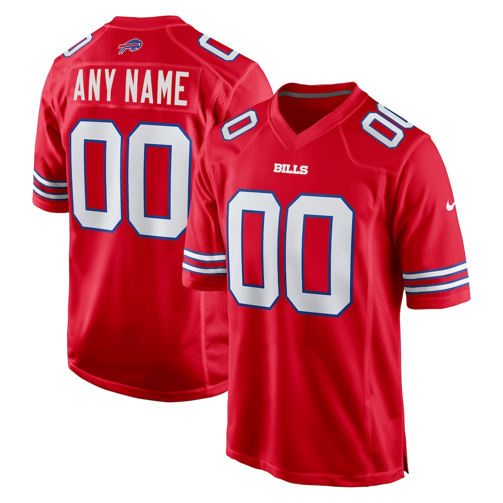 Johmsee Custom B.Bills Red Alternate Game Stitched Jerseys