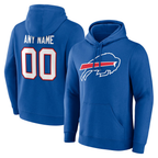 Johmsee Custom B.Bills Team Authentic Personalized Name & Number Hoodie Stitched Jerseys