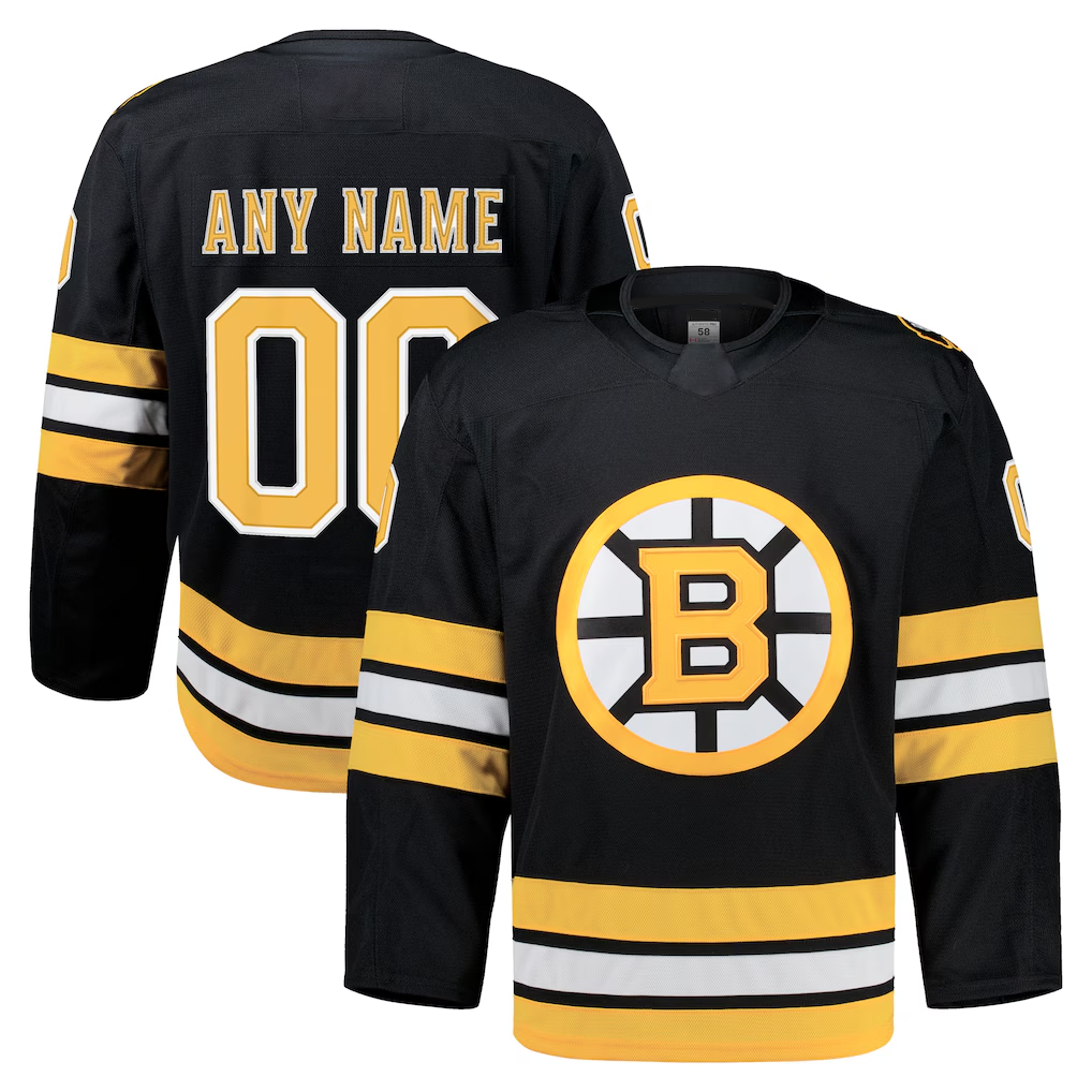 Johmsee Custom B.Bruins Black Home Authentic Pro Stitched Jerseys