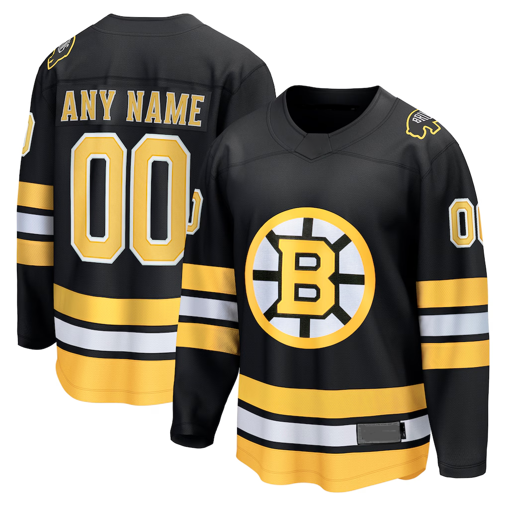 Johmsee Custom B.Bruins Black Home Breakaway Stitched Jerseys